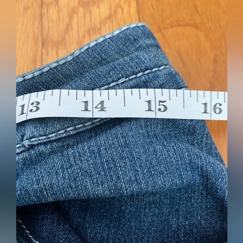 VGS Jeans Womens Size 10 Slim Boot Flap Pockets Thick Stitch Blue Denim